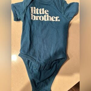 Little Brother Teal Newborn Onesie